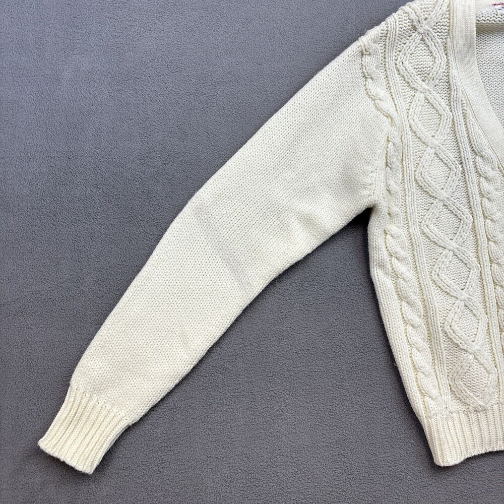 VTG Richman Brothers Sweater Mens Chunky Cable Knit Cardigan 70s Size Medium M - Picture 9 of 16